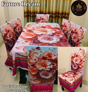 3D ওয়াটারপ্রুফ প্রিমিয়াম কুচি ডাইনিং টেবিল সেট 03