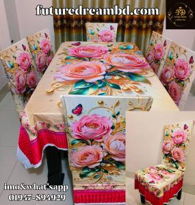3D ওয়াটারপ্রুফ প্রিমিয়াম কুচি ডাইনিং টেবিল সেট 09